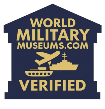 Dark blue logo for World Military Museums.com verified member
