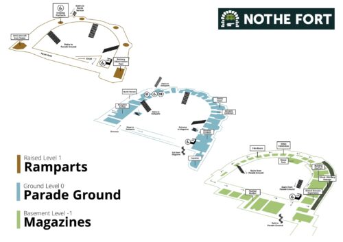 3 level map of Nothe Fort