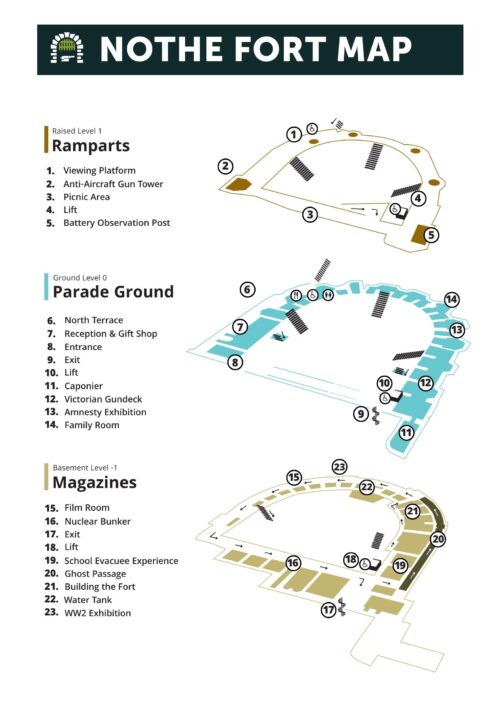 3 level map of Nothe Fort